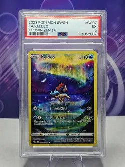 2023 Pokemon Keldeo GG07/GG70 FA Crown Zenith PSA 5 EX - Image 1