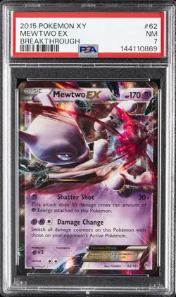 2015 POKEMON XY BREAKTHROUGH #62 MEWTWO EX PSA 7 - Image 1