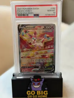 2021 POKEMON SWORD & SHIELD EVOLVING SKIES #184 FULL ART/SYLVEON V PSA 10 - Image 1