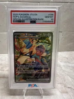 Hop's Zacian ex 186/159 Sv09: Journey Together Holo PSA 10 Pokemon TCG - Image 1