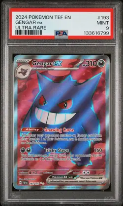 2024 POKEMON TEF EN-TEMPORAL FORCES ULTRA RARE #193 GENGAR EX PSA 9 - Image 1