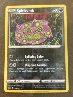 Spiritomb 116/192 Swsh02: Rebel Clash Reverse Holo Pokemon TCG NM - Image 1
