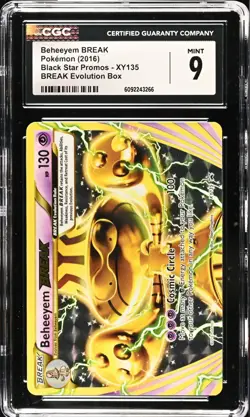 CGC 9 MINT Beheeyem BREAK XY135 XY Black Star Promo Evolution Box Holo Pokemon - Image 1
