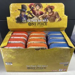 One Piece TCG Tin Pack Set Vol. 2 Set Lot Of 12 TS-02 with Display English NEW - Image 1