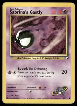 Sabrina's Gastly 93/132 Gym Heroes Pokemon TCG trading card - Image 1