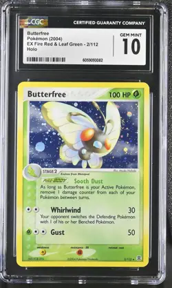 CGC 10 GEM MINT Butterfree EX Fire Red & Leaf Green 2/112 Holo Pokemon Card - Image 1