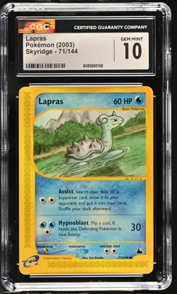 CGC 10 GEM MINT Lapras 2003 Skyridge 71/144 Pokemon Card - Image 1