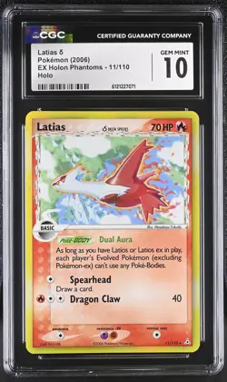 CGC 10 GEM MINT Latias 2006 EX Holon Phantoms 11/110 Holo Pokemon Card - Image 1