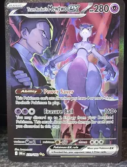 TEAM ROCKET'S MEWTWO EX 231/182 POKEMON TCG DESTINED RIVALS HOLO CARD NM SIR - Image 1