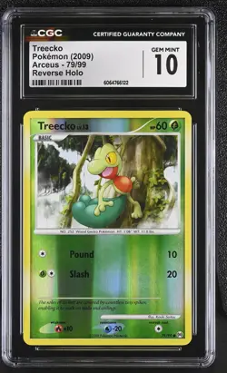 CGC 10 GEM MINT Treecko 2009 Arceus 79/99 Reverse Holo Pokemon Card - Image 1