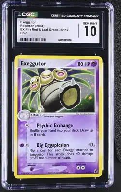 CGC 10 GEM MINT Exeggutor 2004 EX Fire Red & Leaf Green 5/112 Holo Pokemon Card - Image 1