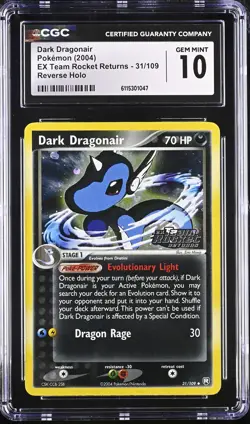 CGC 10 Dark Dragonair EX Team Rocket Returns 31/109 Reverse Holo Stamped Pokemon - Image 1