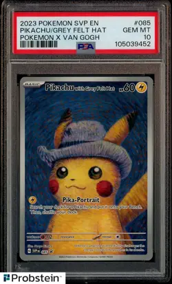 2023 Pokemon SVP EN Pokemon X Van Gogh Pikachu with Grey Felt Hat PSA 10 - Image 1