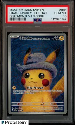 Pokemon Pikachu with Grey Felt Hat Van Gogh 085 Promo PSA 10 Graded GEM MINT - Image 1