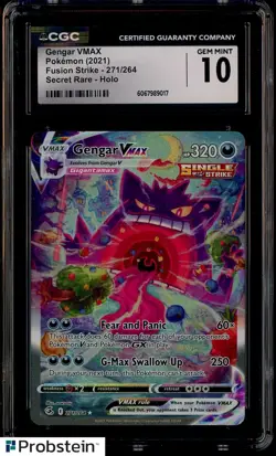 2021 Pokemon Fusion Strike Secret Rare #271 Gengar VMAX CGC 10 GEM MINT - Image 1