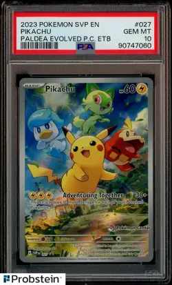 2023 Pokemon SVP Paldea Evolved Pokemon Center ETB #027 Pikachu PSA 10 - Image 1