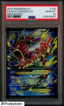 2016 Pokemon XY Breakpoint #115 FA M Gyarados EX PSA 10 GEM MINT - Image 1