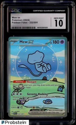 2024 Pokemon Paldean Fates PAF EN #232/091 Mew Ex CGC 10 GEM MINT - Image 1