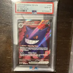 2024 POKEMON TEF EN-TEMPORAL FORCES ULTRA RARE #193 GENGAR EX PSA 10 - Image 1