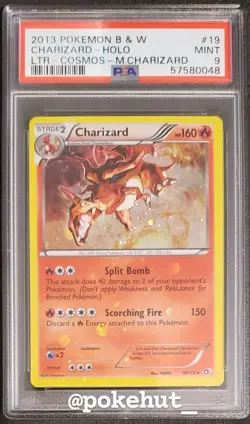 POKEMON PSA MINT CHARIZARD COSMOS HOLO BLEED 19/113 B&W LEGENDARY TREASURES - Image 1