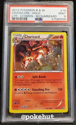 POKEMON PSA MINT CHARIZARD COSMOS HOLO BLEED 19/113 B&W LEGENDARY TREASURES - Image 2