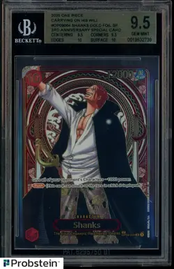 2025 One Piece Carrying on His Will #OP09004 Shanks 3rd Anniv BGS 9.5 GEM MINT - Image 1