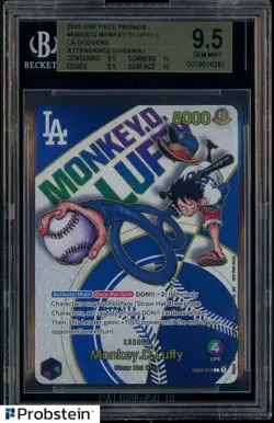 2025 One Piece Promo Dodgers Attendance Giveaway Monkey D. Luffy BGS 9.5 GEM - Image 1
