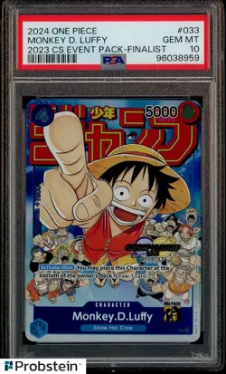 2024 One Piece 2023 CS Event Pack Finalist #033 Monkey D. Luffy PSA 10 GEM MINT - Image 1