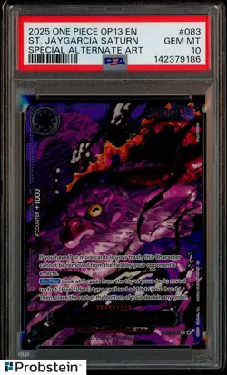 2025 One Piece OP13 Special Alt Art Demon God #083 St. Jaygarcia Saturn PSA 10 - Image 1