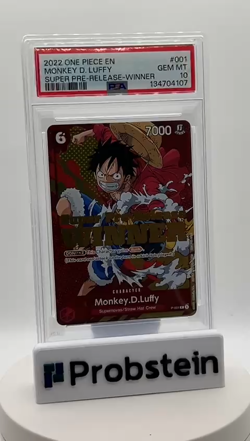 2022 ONE PIECE PROMOS SUPER PRE-RELEASE-WINNER #001 MONKEY D. LUFFY PSA 10 - Image 2
