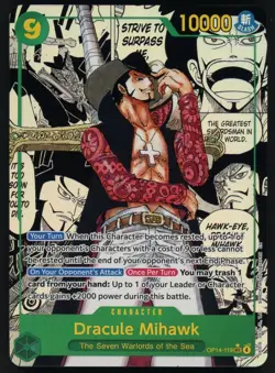 One Piece English OP14-119 Manga Alternate Art Dracule Mihawk Near Mint - Image 1