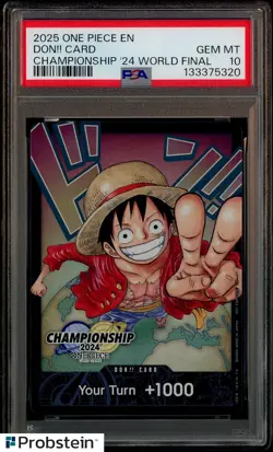 2025 ONE PIECE JPN CHAMPIONSHIP '24 WORLD FINAL DON!! CARD MONKEY D LUFFY PSA 10 - Image 1