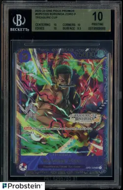 2022-23 One Piece Promos #OP01025 Roronoa Zoro P Treasure Cup BGS 10 PRISTINE - Image 1
