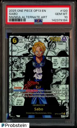 2025 One Piece OP13 EN Manga Alternate Art #120 Sabo PSA 10 GEM MINT - Image 1