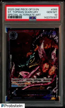 2025 One Piece OP13 Special Alt Art Demon God #089 St. Topman Warcury PSA 10 - Image 1