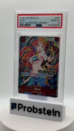 2025 One Piece EN New Year Event Winner Nami #007 PSA 10 GEM MINT - Image 2