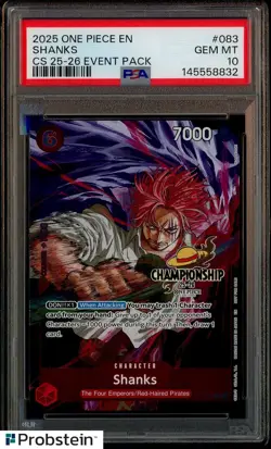 2025 One Piece EN CS 25-26 Event Pack #083 Shanks PSA 10 GEM MINT - Image 1