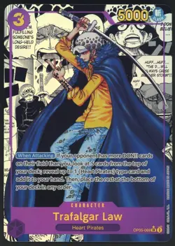 One Piece English OP05-069 Manga Alternate Art Trafalgar Law SR - Image 1