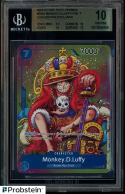 2024 One Piece EN Convention Exclusive Foil #043 Monkey D. Luffy BGS 10 PRISTINE - Image 1