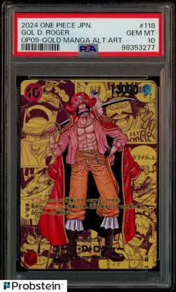 2024 One Piece JPN OP09-Gold Manga Alt Art #118 Gol D. Roger PSA 10 GEM MINT - Image 1