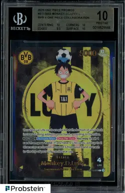 2025 One Piece Promos BVB One Piece Match Day Monkey D. Luffy BGS 10 PRISTNE - Image 1