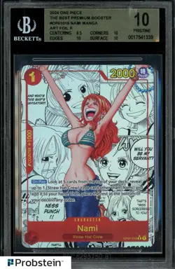 One Piece OP01 EN Manga Alternate Art #016 Nami BGS 10 PRISTINE - Image 1