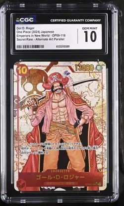 ✨✨ CGC 10 One Piece Gol.D.Roger OP09-118 SEC Alternate Art Parallel Jpn - Image 1