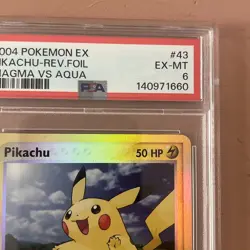 2004 Pokemon Pikachu Rev Foil Magma VS Aqua 43/95 EX-MT PSA GRADED 6 - Image 4