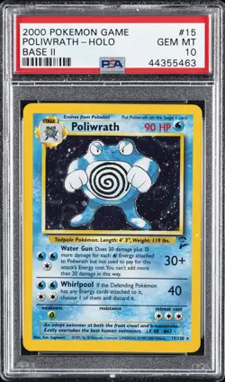 2000 POKEMON BASE SET 2 #15 POLIWRATH-HOLO PSA 10 - Image 1