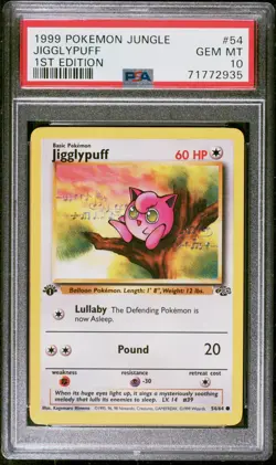 PSA 10 Jigglypuff 1st Edition Jungle 54/64 1st Edition Pokemon Card - Image 1
