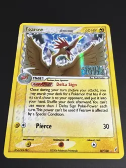 Pokemon TCG Fearow 18/100 Reverse Holo Rare Stamped EX Crystal Guardians NM - Image 2