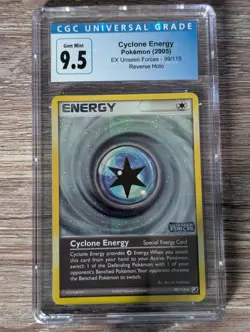 2005 Pokemon EX Unseen Forces Cyclone Energy Rev Holo #99 CGC Gem Mint 9.5/10 - Image 1