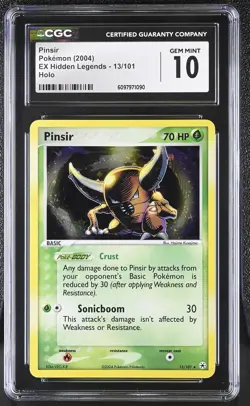 CGC 10 GEM MINT Pinsir 2004 EX Hidden Legends 13/101 Holo Pokemon Card - Image 1