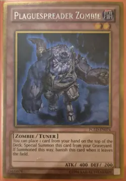 YuGiOh Plaguespreader Zombie Gold Rare PGLD-EN074 - Image 1
